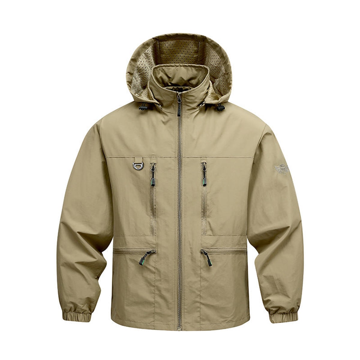 veste à capuche homme coupe droite kaki