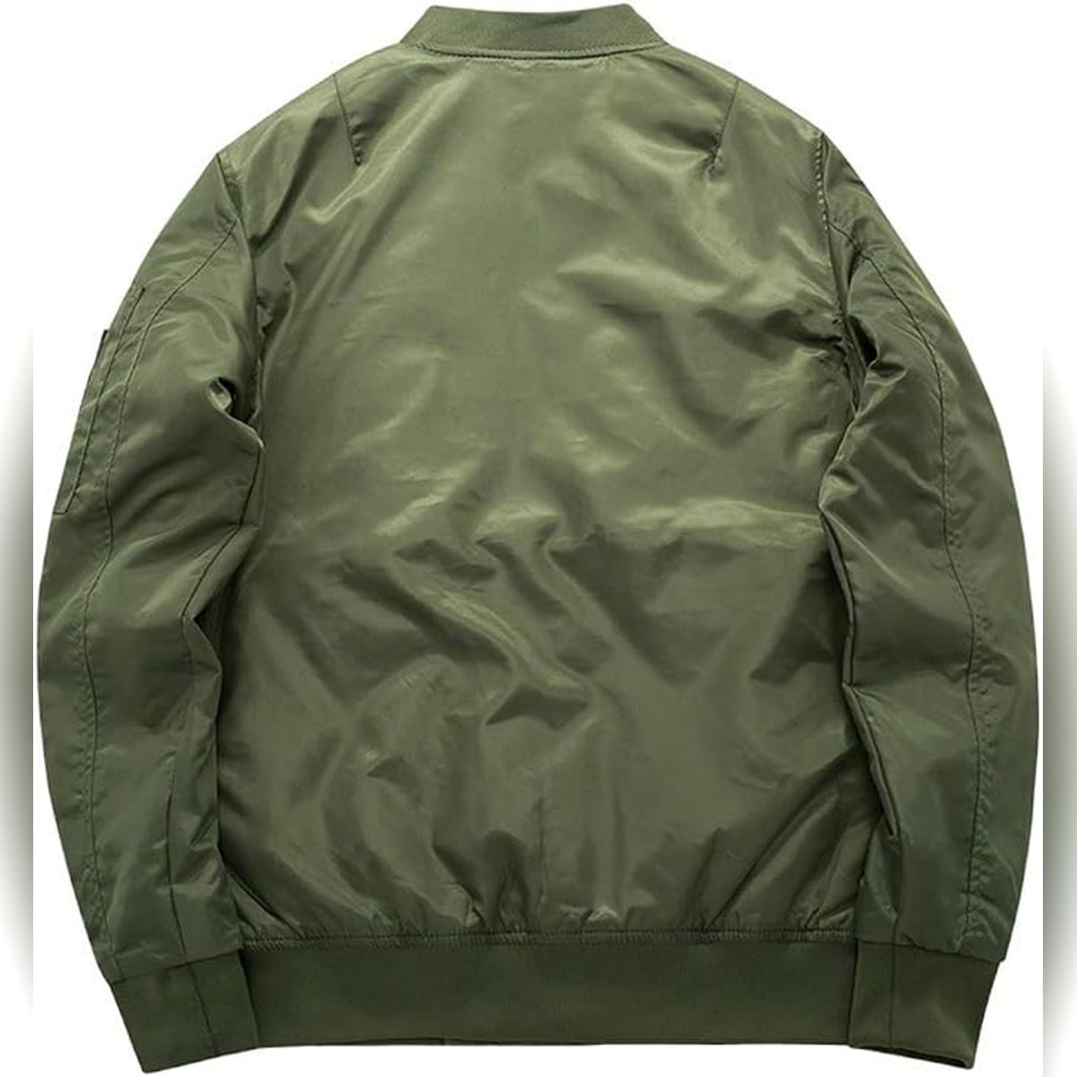 veste bomber homme col montant zippée en vert