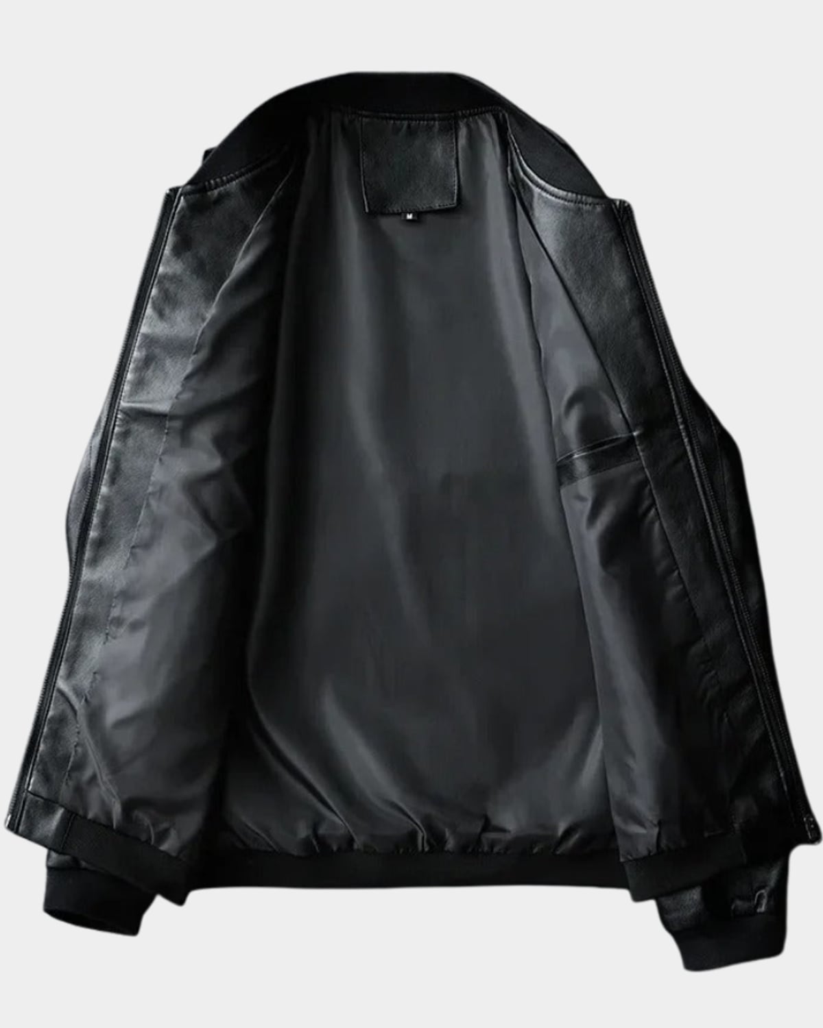 veste bomber homme col rond zippée en noir