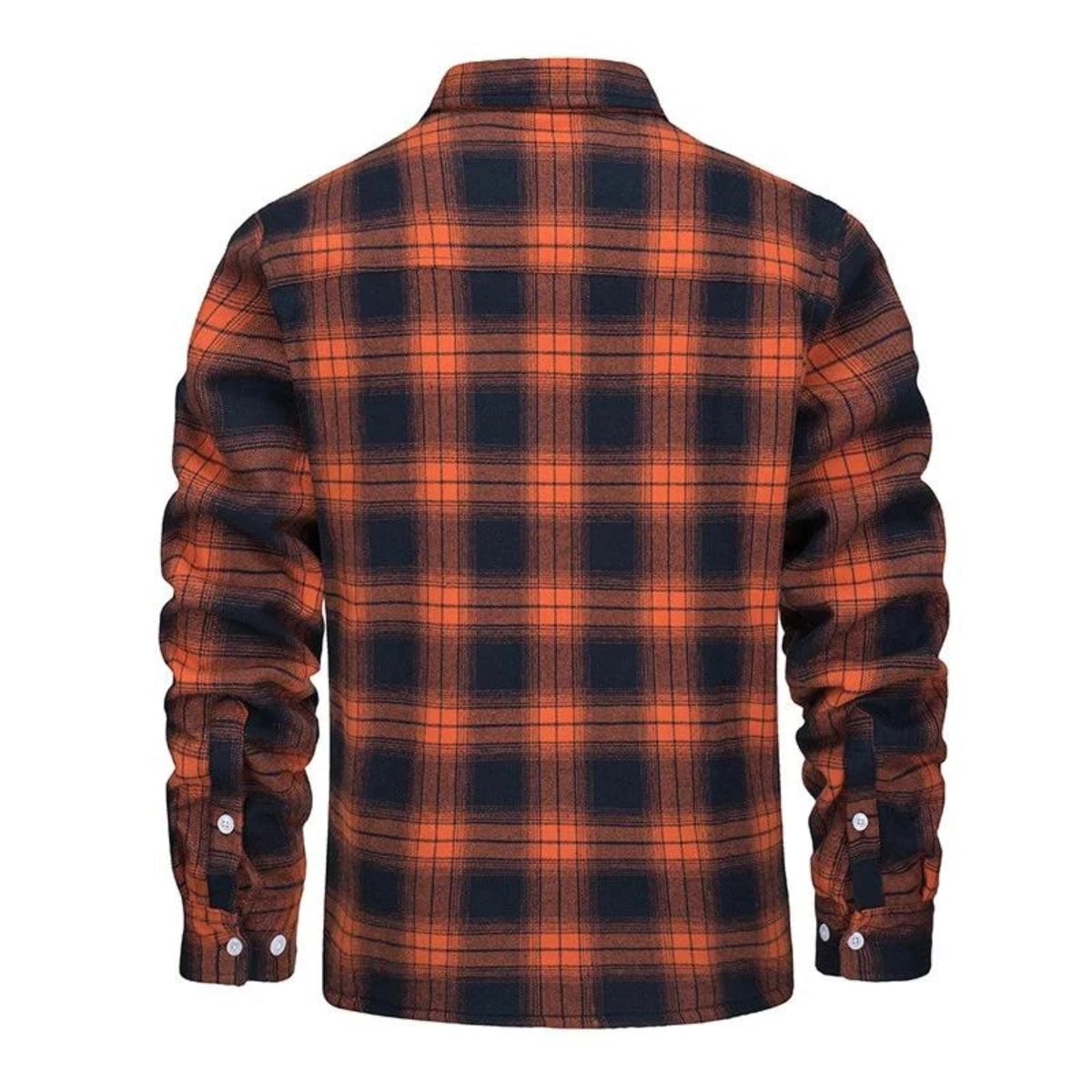 veste chemise homme à carreaux doublée sherpa en orange