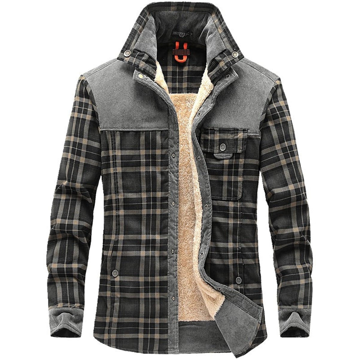 veste chemise homme coupe ajustée à carreaux en olive foncé