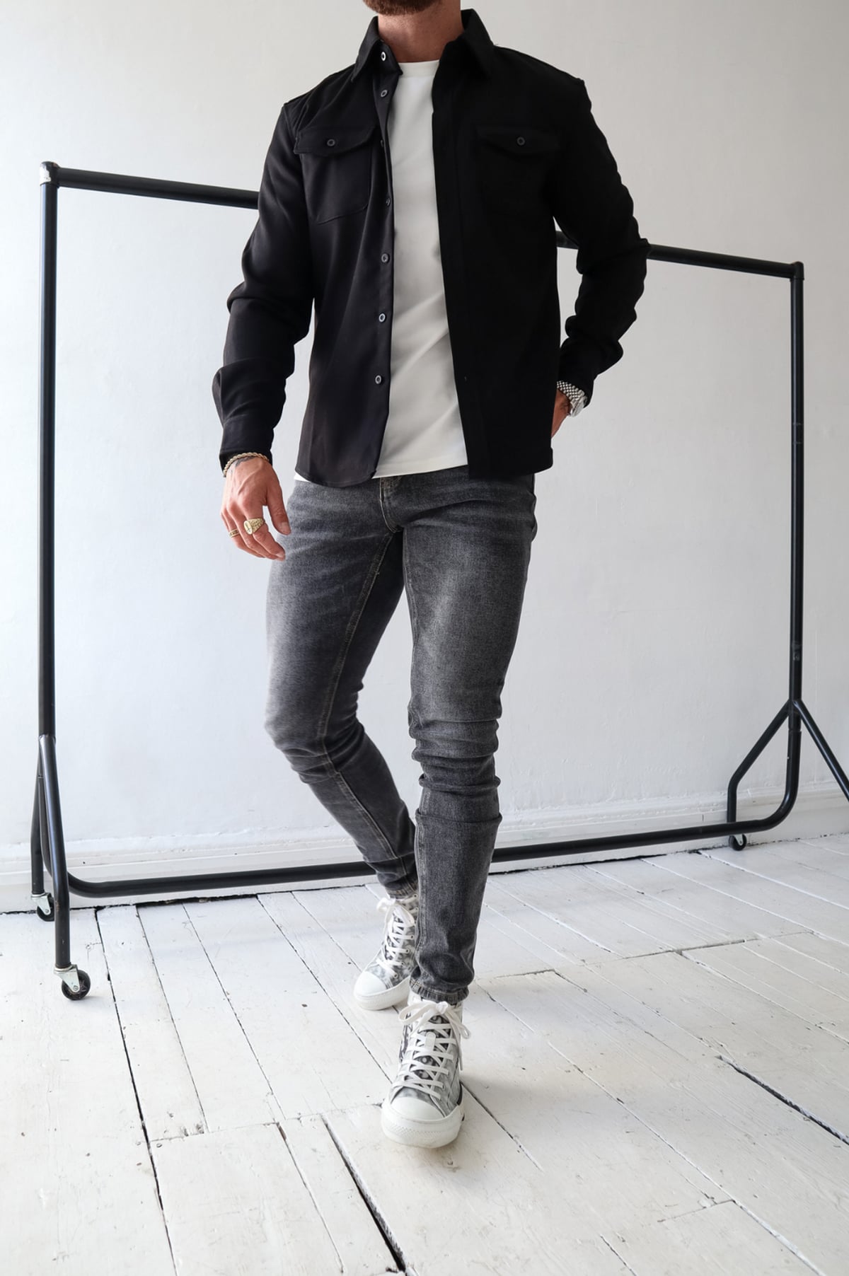 veste chemise homme manches longues poches poitrine