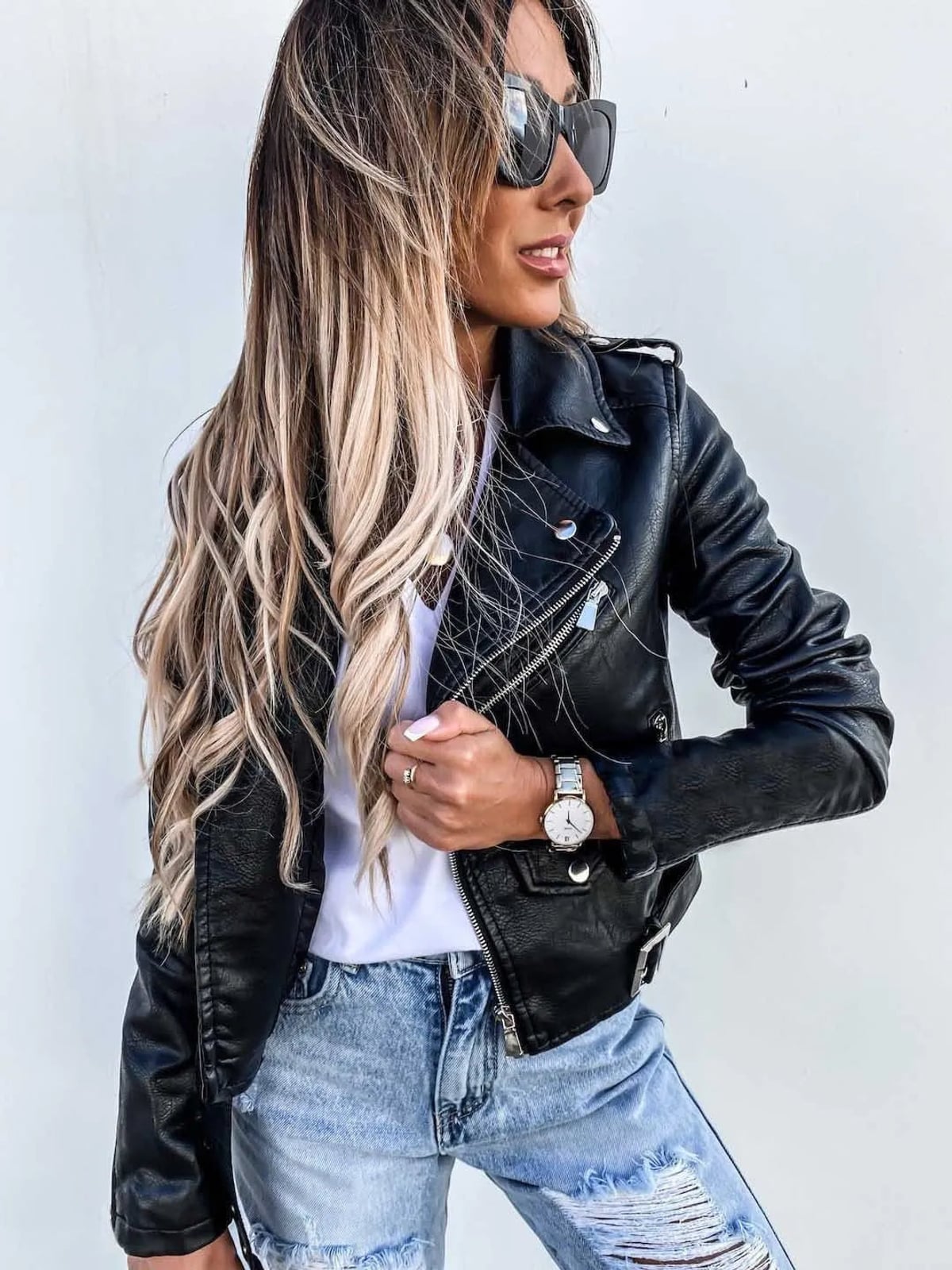 veste femme coupe ajustée zippée