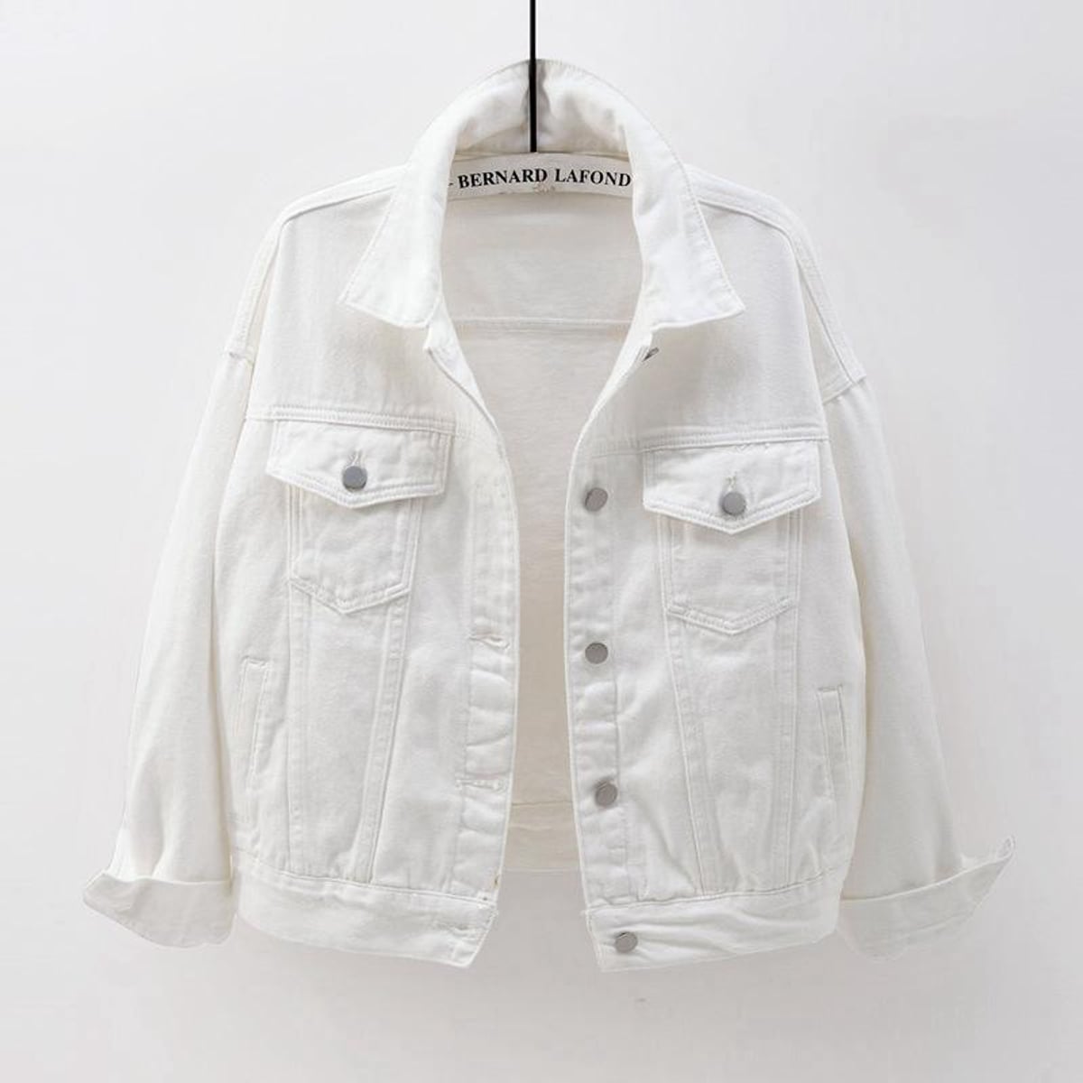 veste femme coupe droite col chemise en blanc