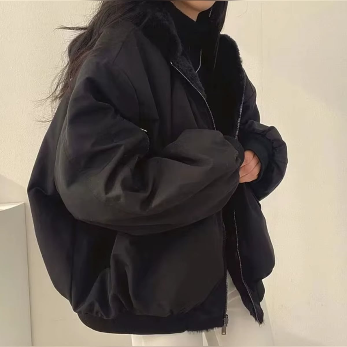 veste femme réversible col montant