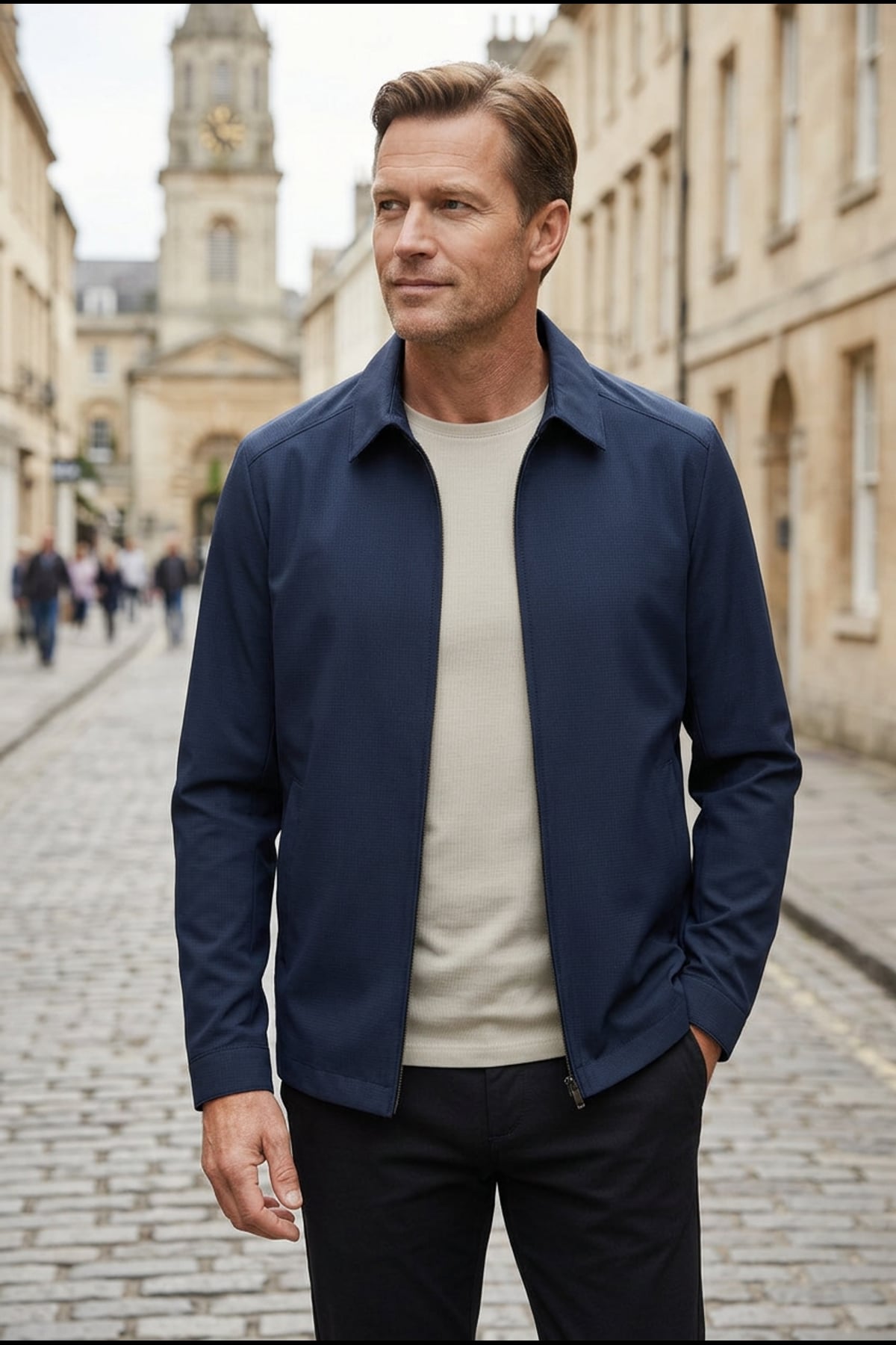 veste harrington homme col rabattu zippée