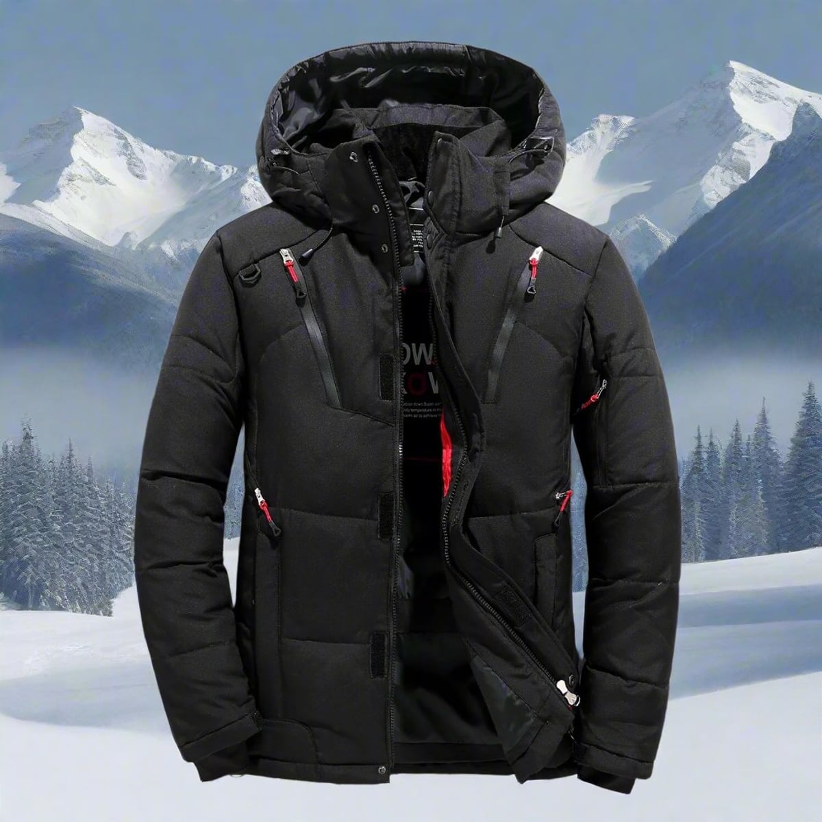 veste homme à capuche multi-poches noir