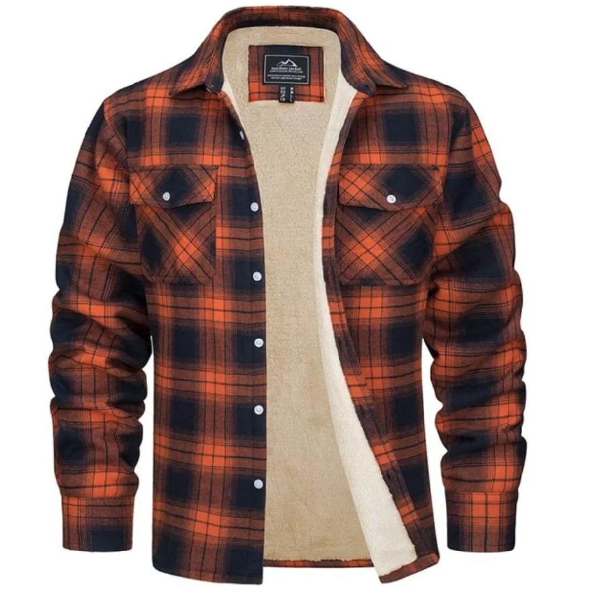 veste homme carreaux coupe droite en orange