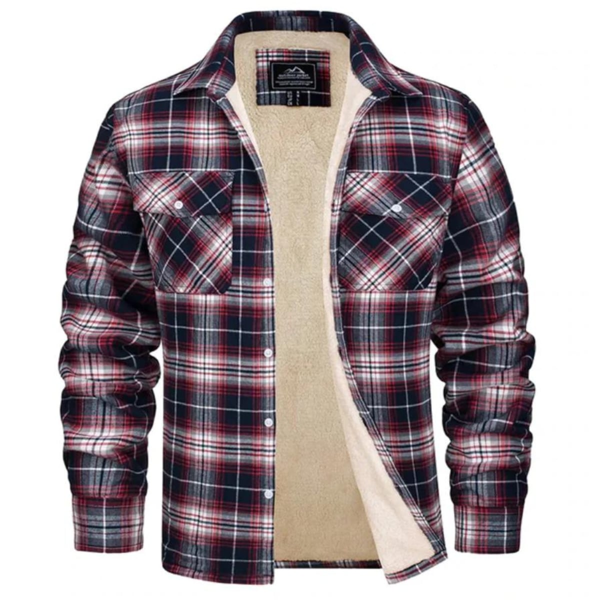 veste homme carreaux coupe droite en rouge