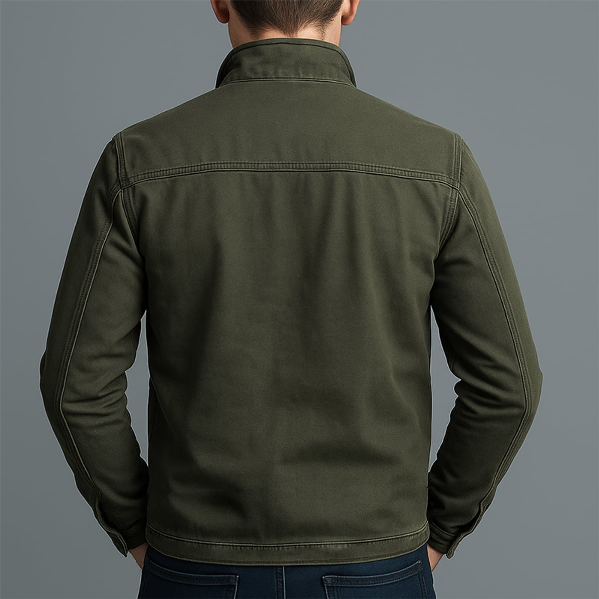 veste homme col montant zip moto