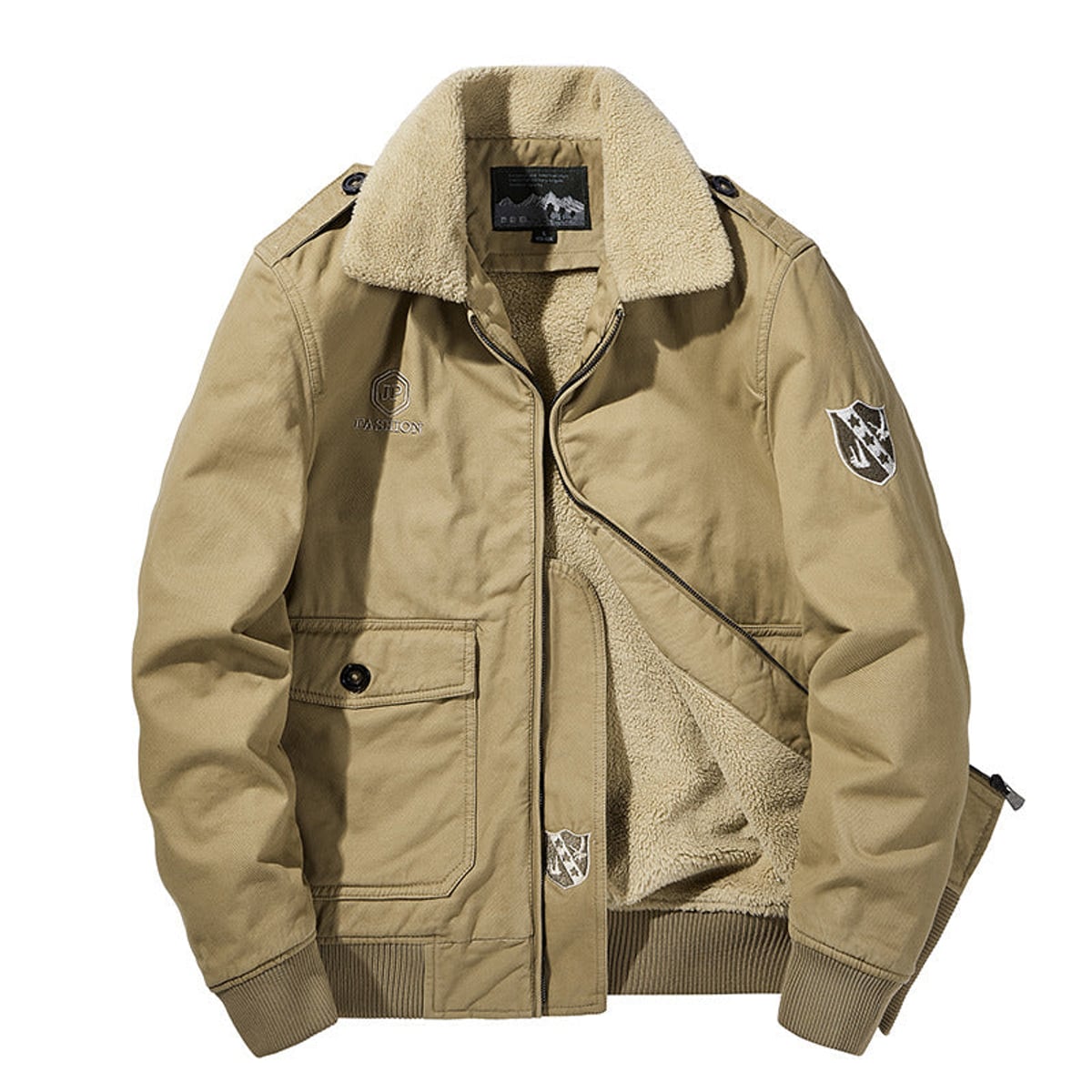 veste homme coupe ajustée poches et boutons kaki