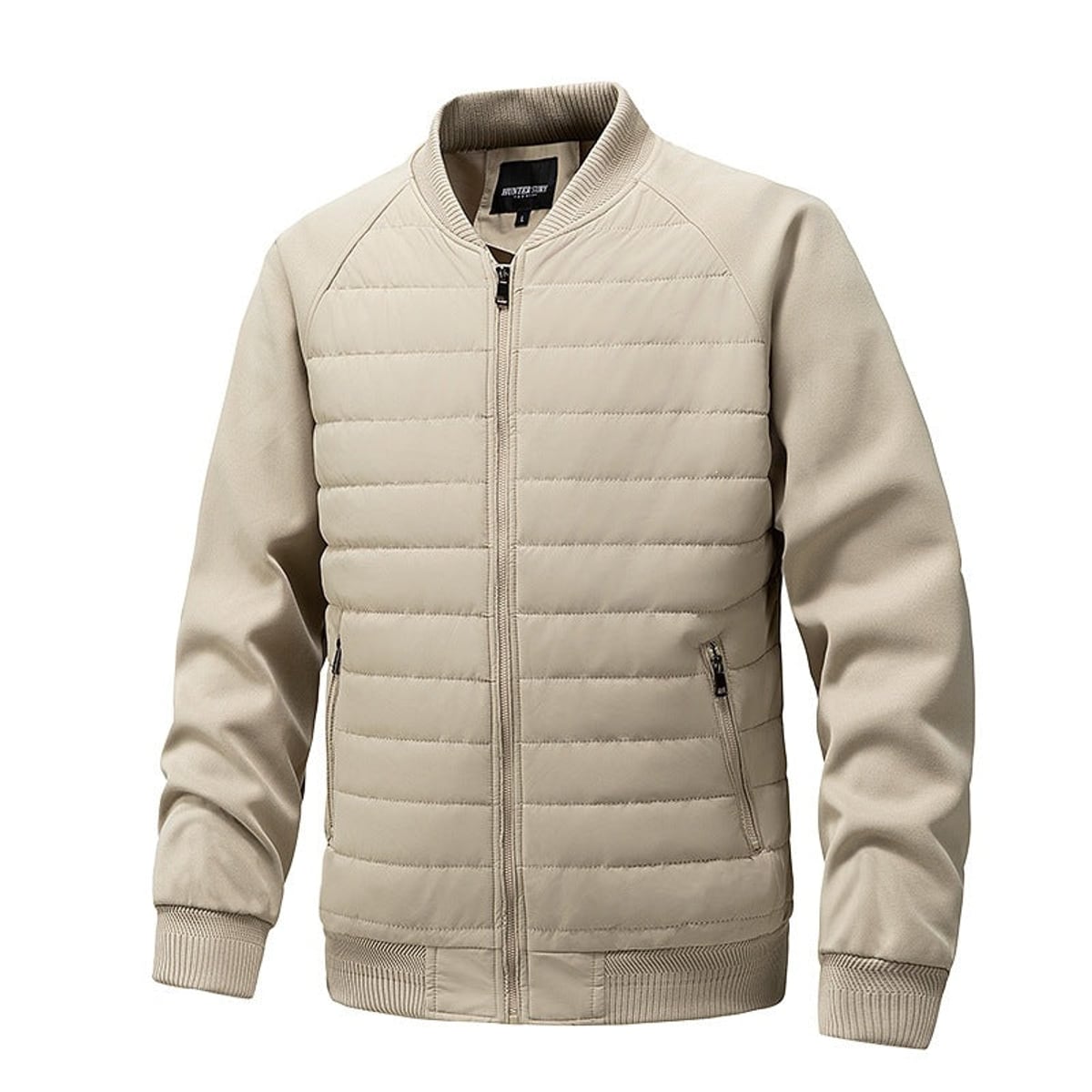 veste homme coupe sportive poches latérales beige