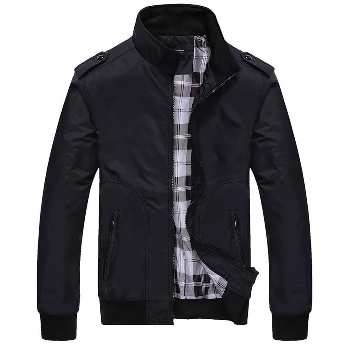 veste homme manches longues poches zippée noir