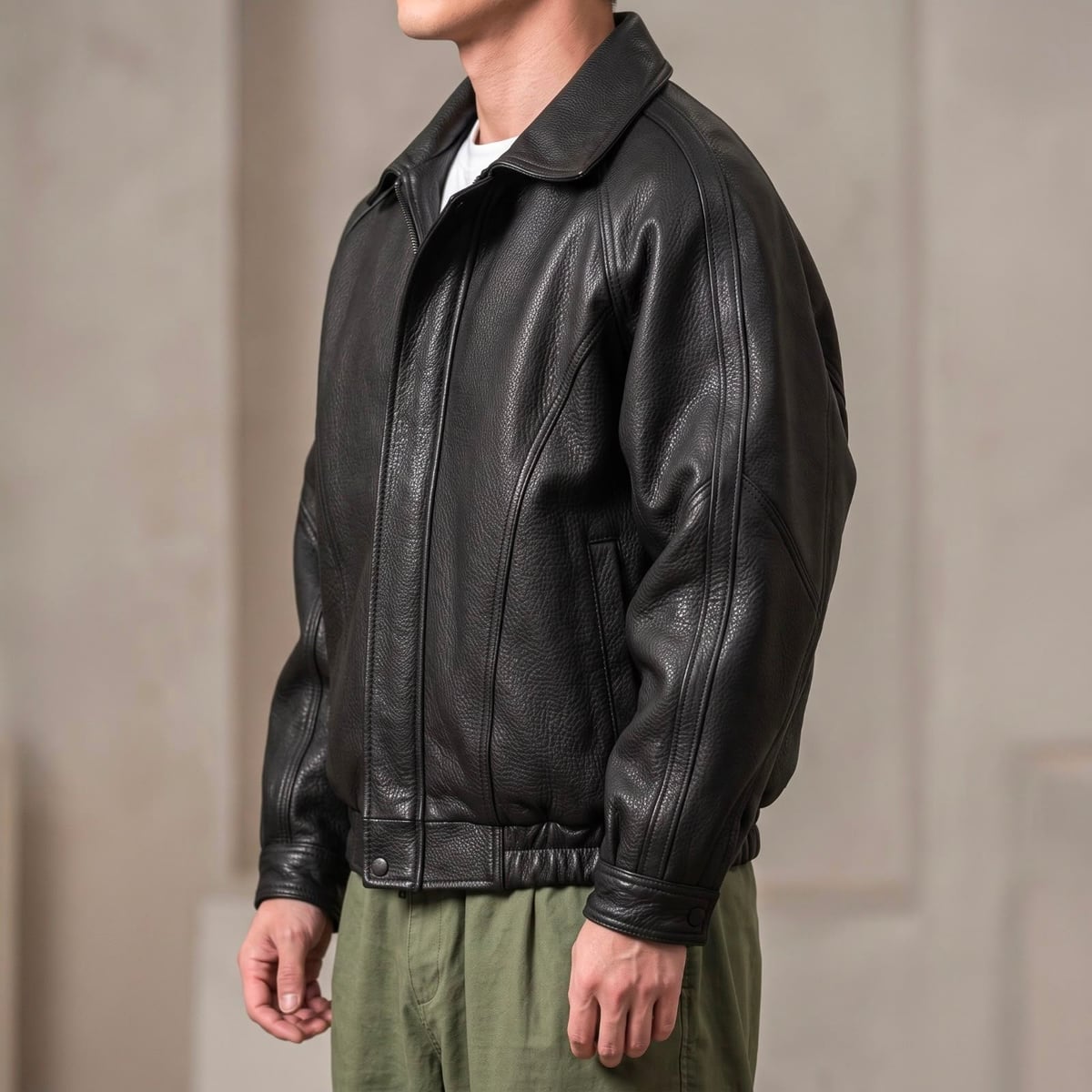 veste homme zip col structuré oversize