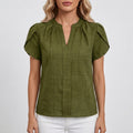Blouse manches pétales femme
