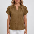 Blouse manches pétales femme