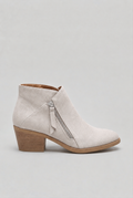 bottines femme talon carré zip côté en beige