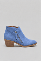 bottines femme talon carré zip côté en bleu