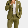 costume homme coupe droite veste et pantalon en vert