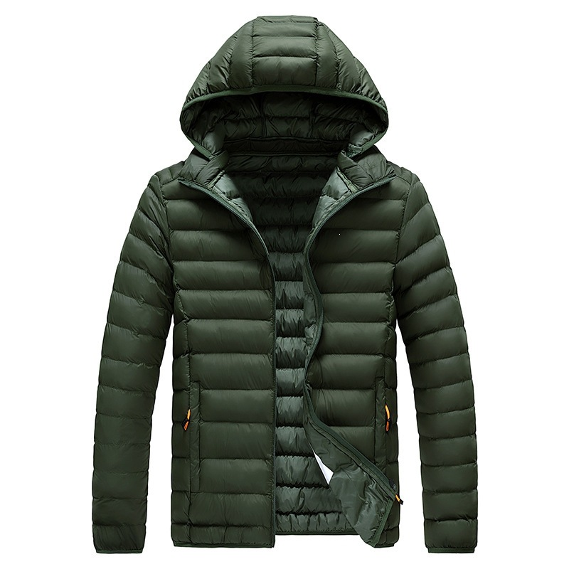 Doudoune homme à capuche en vert