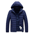 Doudoune homme à capuche en bleu 