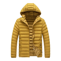 Doudoune homme à capuche en jaune