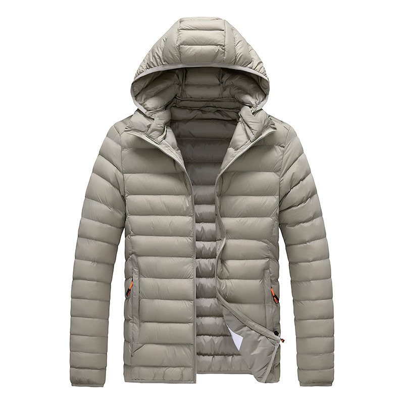 Doudoune homme à capuche en beige