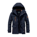 parka homme hiver imperméable à capuche doublée en bleu marine
