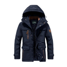 parka homme hiver imperméable à capuche doublée en bleu marine