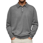 polo homme manches longues coupe droite en gris