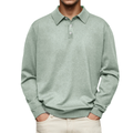 polo homme manches longues coupe droite en vert clair