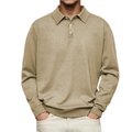 polo homme manches longues coupe droite en kaki