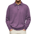 polo homme manches longues coupe droite en violet