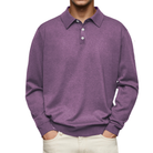 polo homme manches longues coupe droite en violet