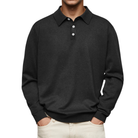 polo homme manches longues coupe droite en noir