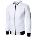 pull homme zippé col montant en blanc