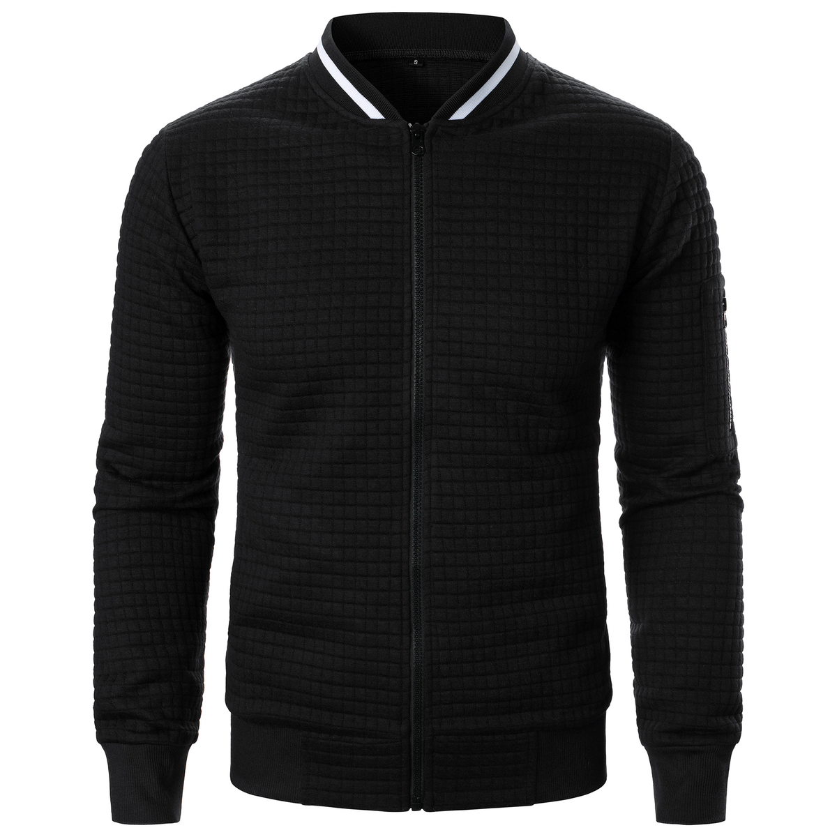 pull homme zippé col montant en noir