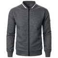 pull homme zippé col montant en gris fonce