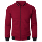 pull homme zippé col montant en rouge