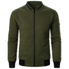 pull homme zippé col montant en vert