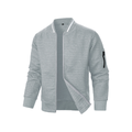 pull homme zippé col montant en gris