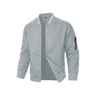 pull homme zippé col montant en gris