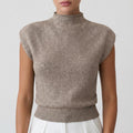 Pull sans manches col montant femme