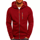 sweat à capuche homme zippé léger multi-poches en  Rouge