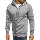 sweat à capuche homme zippé léger multi-poches en Gris clair