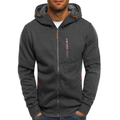 sweat à capuche homme zippé léger multi-poches en Gris foncé
