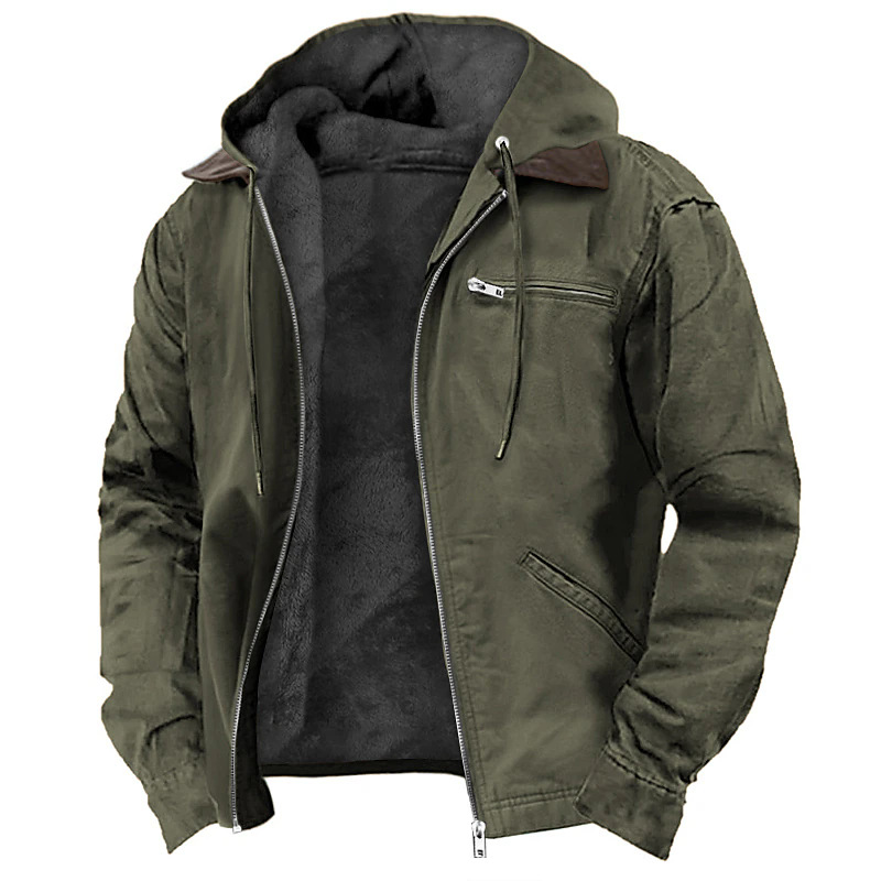 veste homme imperméable coupe droite en vert fonce