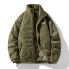veste homme oversize col montant zippée en vert