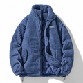 veste homme oversize col montant zippée en bleu