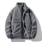 veste homme oversize col montant zippée en gris